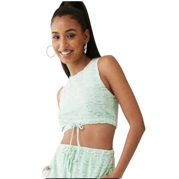 Forever 21 Pepsi Collaboration Mint Green Sleeveless Crop Top Sizes Medium - Picture 1 of 8